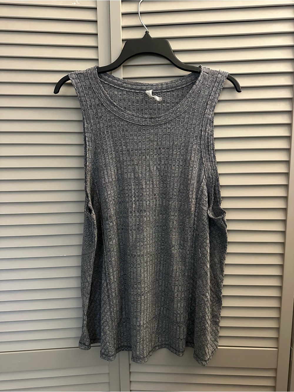 Daily Practice by Anthropologie Sleeveless Ribbed Knit Tank Top - Gray